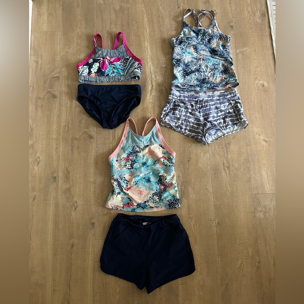 3 Athleta Girl’s Bathing Suits XL (14)